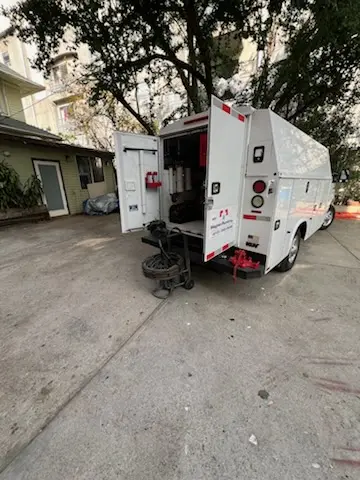 Magnet Plumbing service vehicle on-site for Slab Leak Repair in Presidential Estates